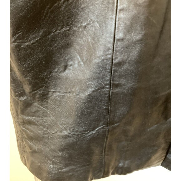 Kenneth Cole Soft Leather Knee Length M Coat Trench Goth Whimsigoth Vamp Career - Picture 11 of 16